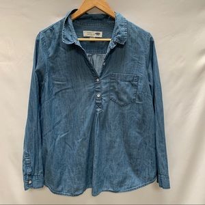 Old Navy Denim Maternity Womens Blouse  Size Medium EUC